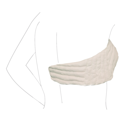 Female wearing a JOBST JoViPad post lumpectomy pad.