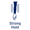 Diagram showing a person wearing JOBST compression sleeve with the words 'Strong hold'.