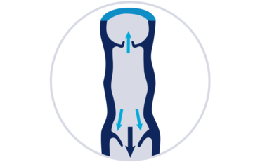 An illustration showing nonworking vein valves.