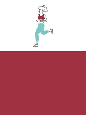 lustración de una mujer corriendo para simbolizar una solución para cada tipo de herida en el día a día.