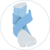 criss cross straps on ankle stabilizer