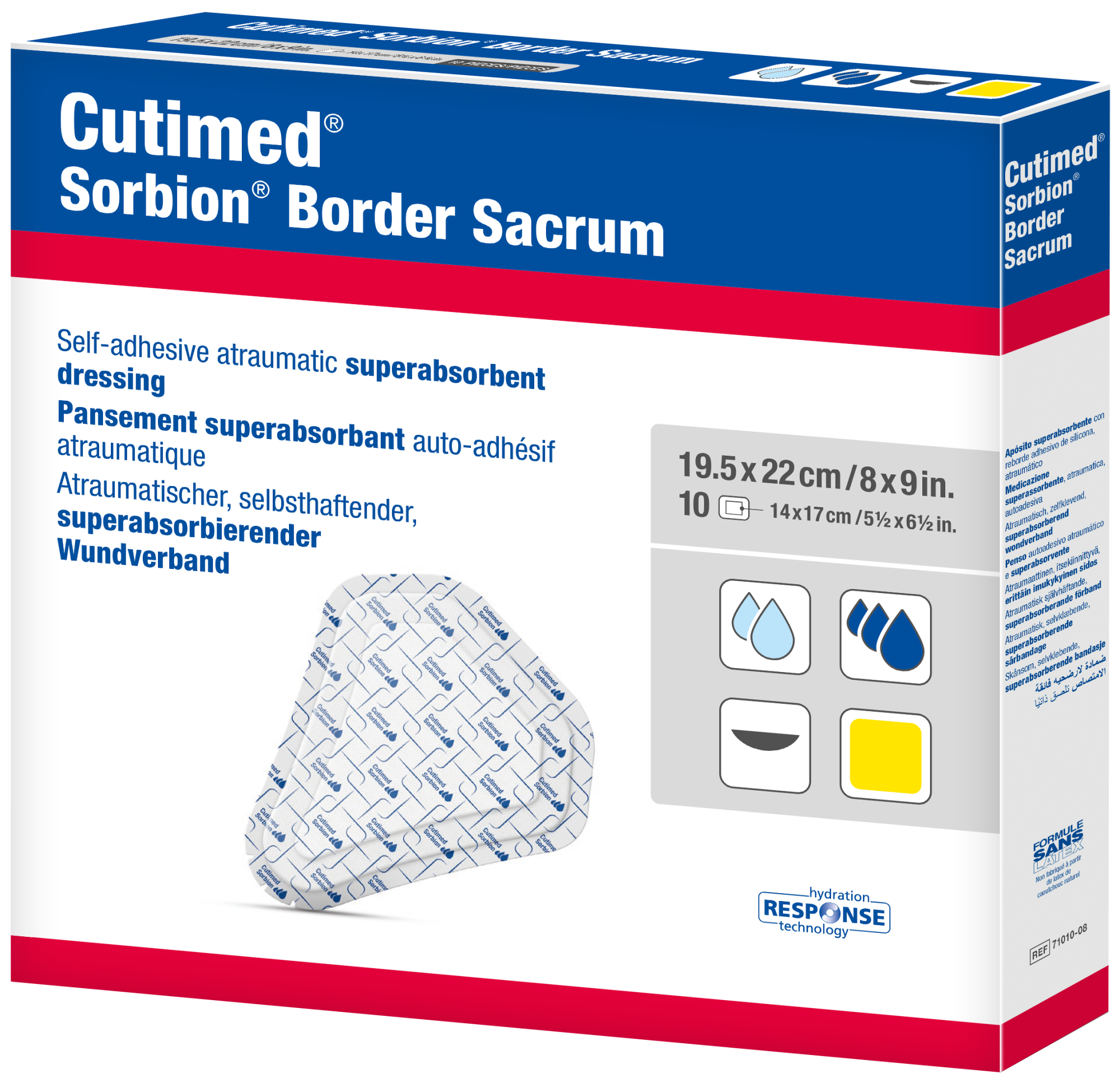 Image showing a packshot of Cutimed® Sorbion® Border Sacrum 