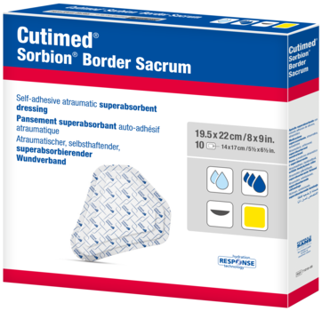 Image showing a packshot of Cutimed® Sorbion® Border Sacrum 