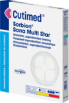 Afbeelding toont de verpakking van Cutimed® Sorbion® Sana Multistar 