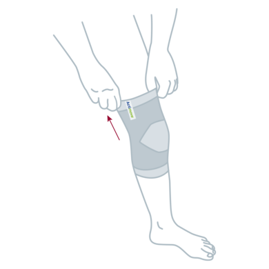 How to put on the Actimove Arthritis Care Knee Support: Slide your foot into your knee sleeve and pull it up onto your knee
How to put on the Actimove Arthritis Care Knee Support: Slide your foot into your knee sleeve and pull it up onto your knee