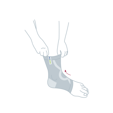 How to put on Actimove Everyday Supports Ankle Support: slide your foot through the opening
How to put on Actimove Everyday Supports Ankle Support: slide your foot through the opening