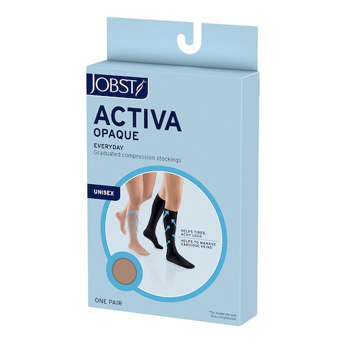 Side angle packshot of JOBST Activa Opaque everyday compression socks.