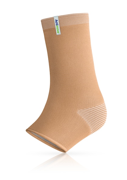 Beige knitted Actimove Arthritis Care Ankle Support with heat reflecting technology
