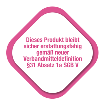 Dieses Produkt bleibt sicher erstattungsfähig gemäß Verbandmitteldefinition