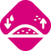 Symbol showing the gentlest method of cleaning wounds
