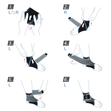How to put on the Actimove Sports Edition Ankle Support Elastic Wrap Around: pull the support around your ankle and fasten the straps
How to put on the Actimove Sports Edition Ankle Support Elastic Wrap Around: pull the support around your ankle and fasten the straps