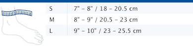 Size chart showing measurements for Actimove Sports Edition Ankle Support Elastic Wrap Around
Size chart showing measurements for Actimove Sports Edition Ankle Support Elastic Wrap Around