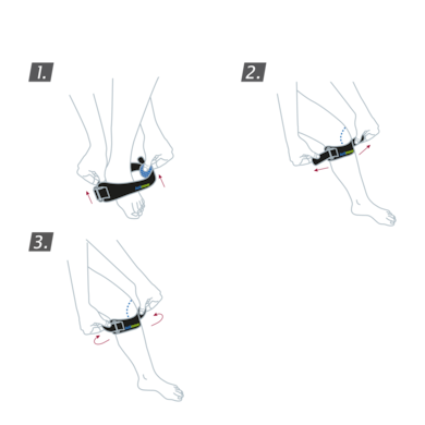 How to put on the Actimove Sports Edition Patella Strap: Pull the brace directly under your kneecap and secure both straps
How to put on the Actimove Sports Edition Patella Strap: Pull the brace directly under your kneecap and secure both straps