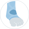 soft comfortable material in instep area on ankle support