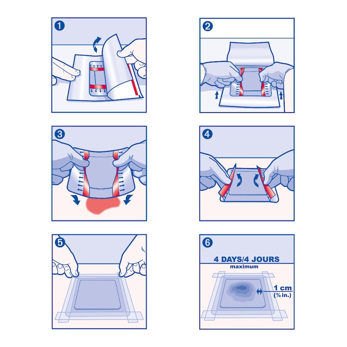 Image showing how to apply Cutimed® Hydroactive