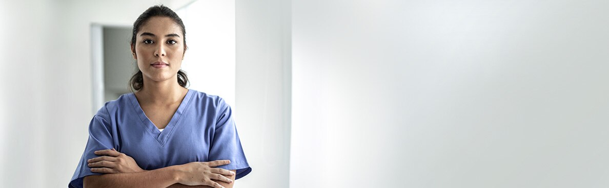 Image showing a nurse looking strongly in to the camera