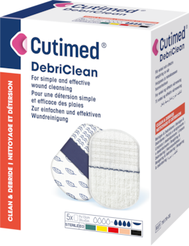 Bilde som viser et pakningsbilde av Cutimed® DebriClean
