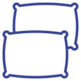 Icono de dos almohadas para simbolizar el reposo necesario para recuperarse de la epicondilitis.
