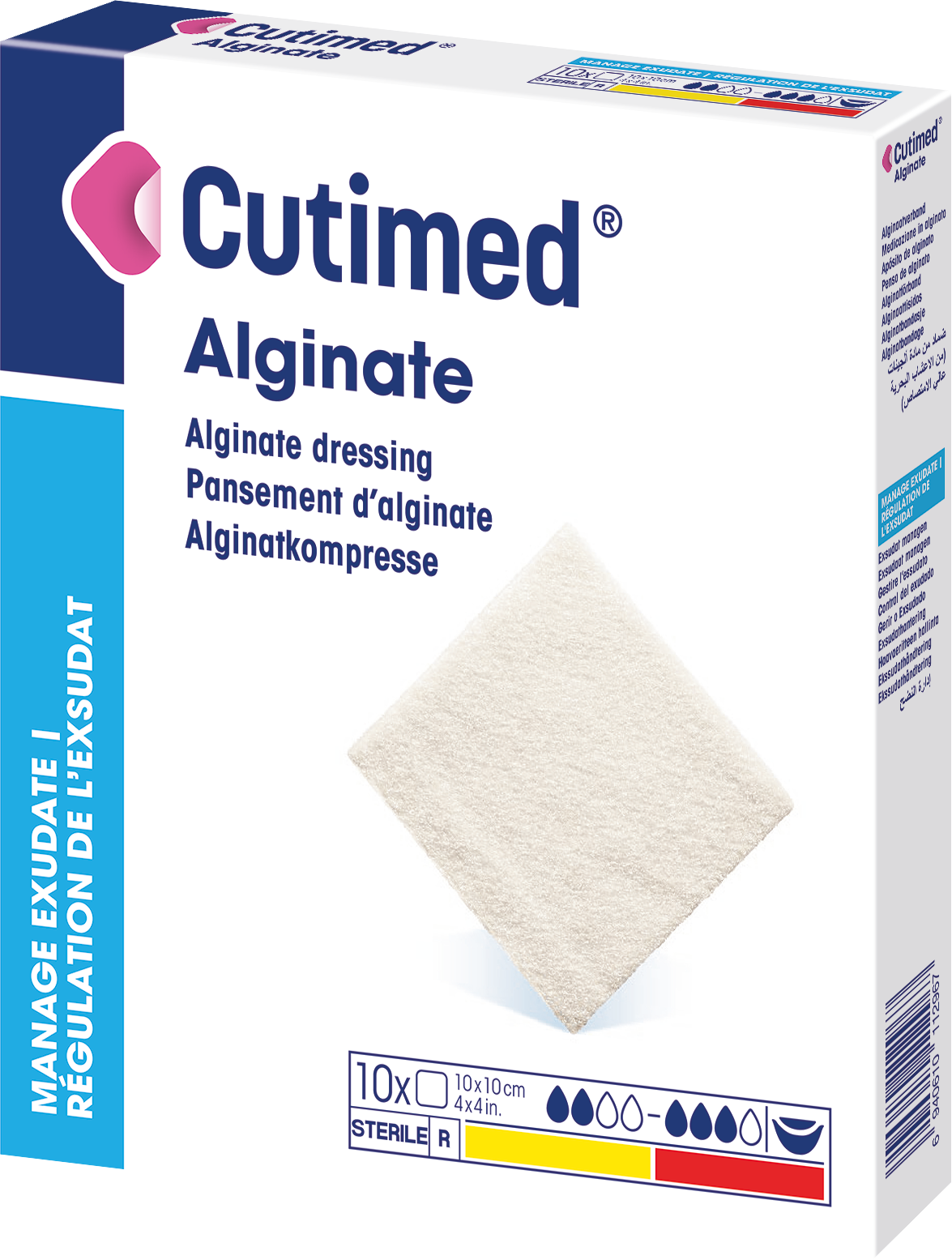 Die Abbildung zeigt einen Packshot von Cutimed Alginate