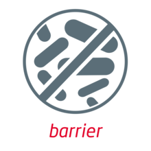 Leukoplast barrier benefit icon bacteria barrier