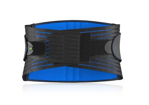 Front view of Actimove Sports Edition Back Support with 4 Stays and Adjustable Double Layer Compression
