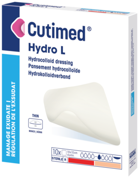 Die Abbildung zeigt einen Packshot von Cutimed Hydro L