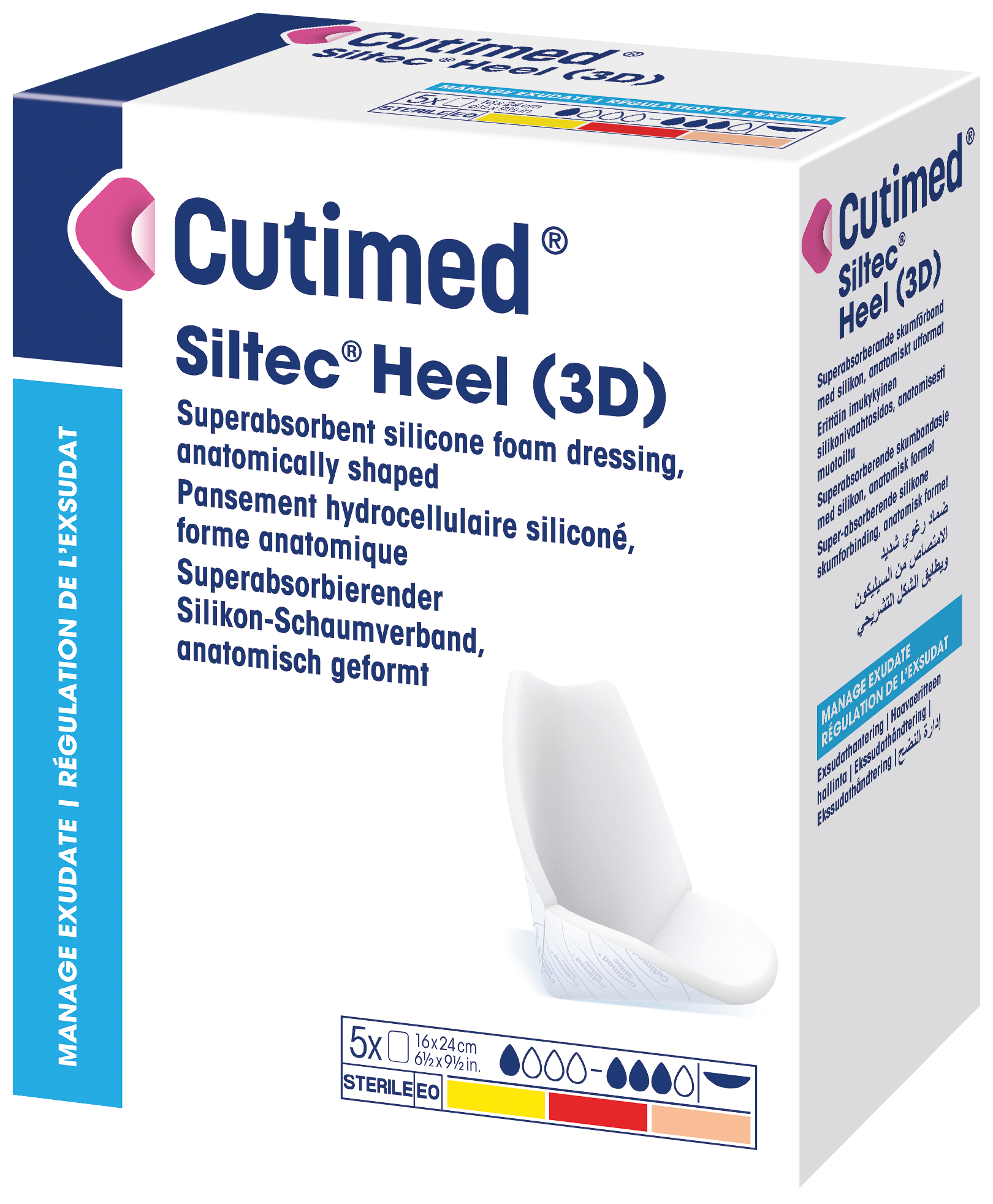 Bilde som viser et pakningsbilde av Cutimed® Siltec® Heel (3D)