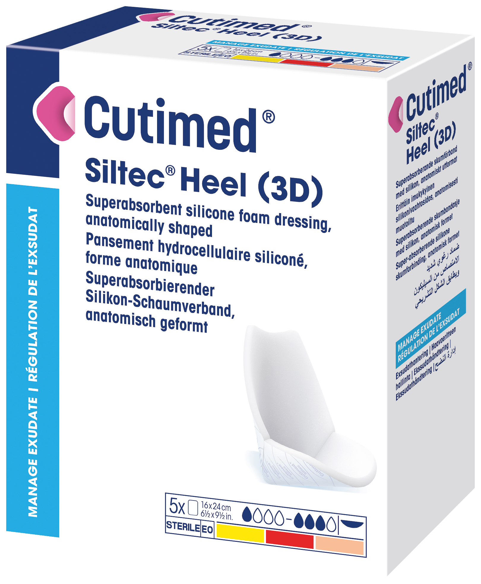 Immagine di una confezione di Cutimed® Siltec® Heel (3D)