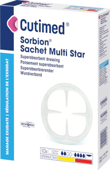 Bilde som viser et pakningsbilde av Cutimed® Sorbion® Sachet Multi Star