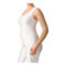 Female wearing a white body suit and a JOBST Confidence beige arm sleeve garment.