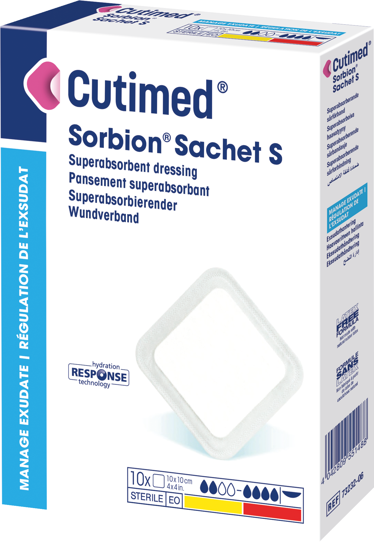 Image showing a packshot of Cutimed® Sorbion® Sachet S 