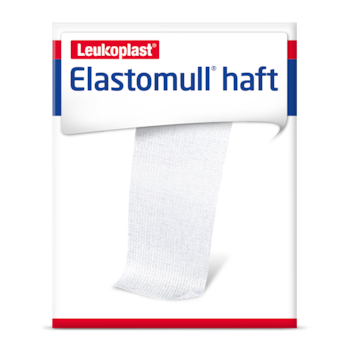 Vista frontal del paquete de Elastomull haft