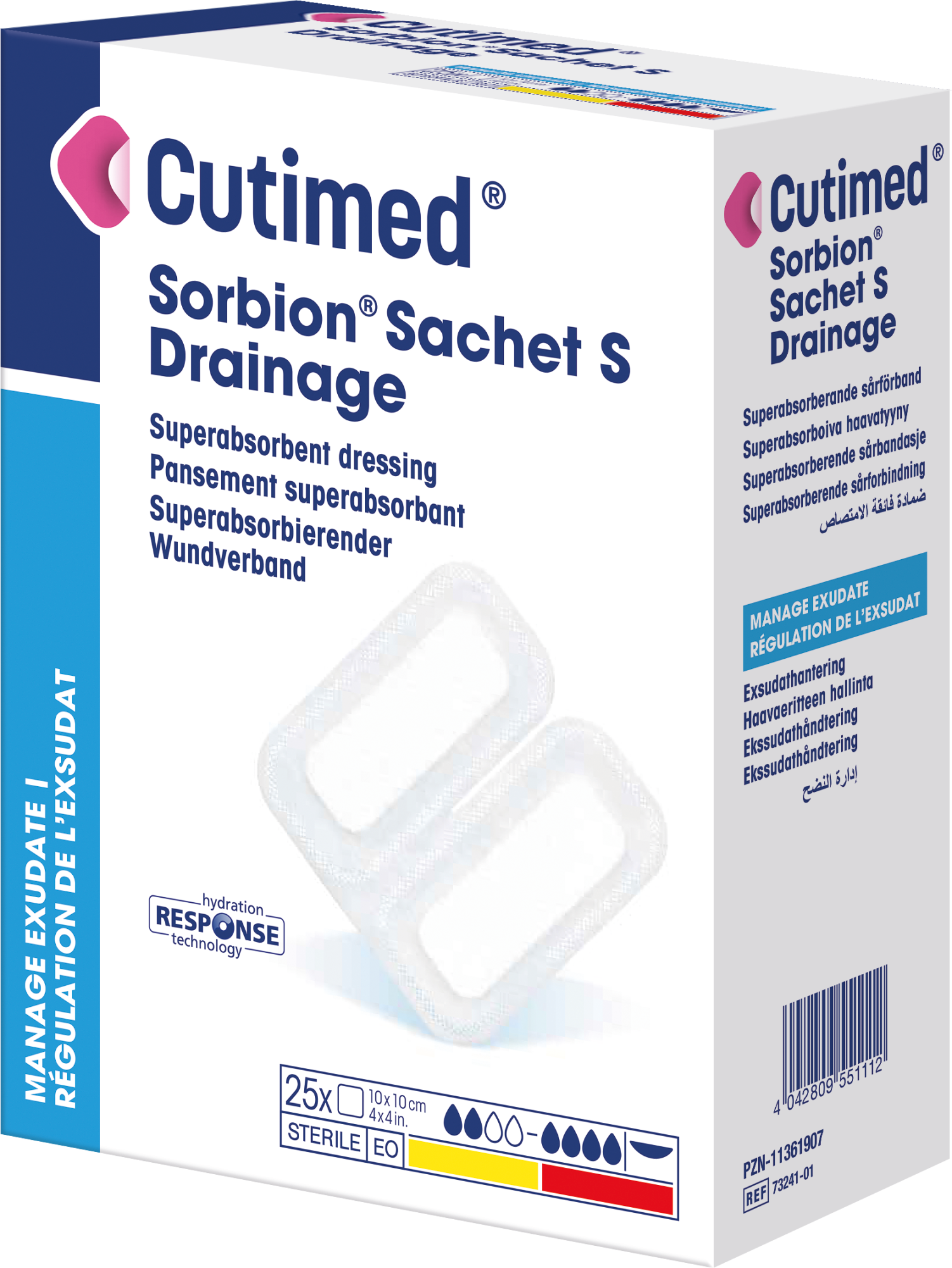 Bilde som viser et pakningsbilde av Cutimed® Sorbion® Sachet S Drainage