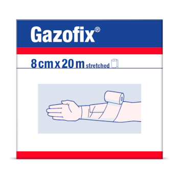 Vorderansicht der Verpackung von Gazofix von Leukoplast