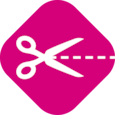 Symbol of a scissor to visualize that the product can be cut to size if needed
