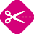 Symbol of a scissor to visualize that the product can be cut to size if needed