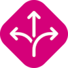 Symbol of three arrows in different directions to visualize flexibility
