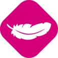 Symbol of a feather to visualize that the product is gentle