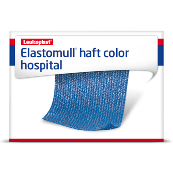 Packshot front view of Elastomull haft color hospital by Leukoplast