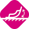 Symbol of a wound dressing that adheres to the wound bed to represent its self adhesive capacity