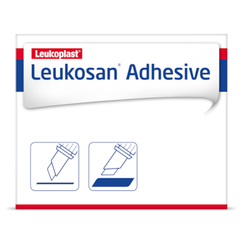 Pakkebillede forside af Leukosan Adhesive fra Leukoplast