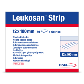 Imagem da frente da embalagem de Leukosan Strip da Leukoplast