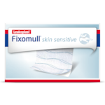 Vista frontale della confezione di Leukoplast Fixomull skin sensitive
