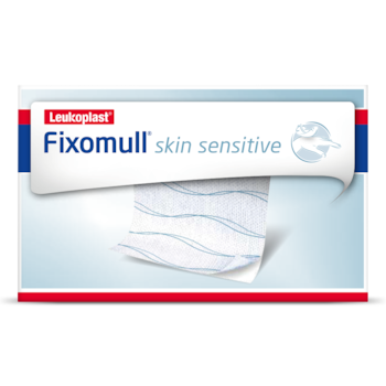 Vista frontale della confezione di Leukoplast Fixomull skin sensitive