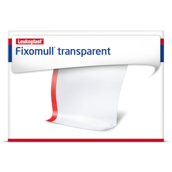 Vista frontale della confezione di Leukoplast Fixomull transparent