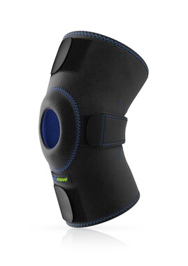 Actimove Sport Edition justerbart knästöd med öppen patella utan neopren i svart
