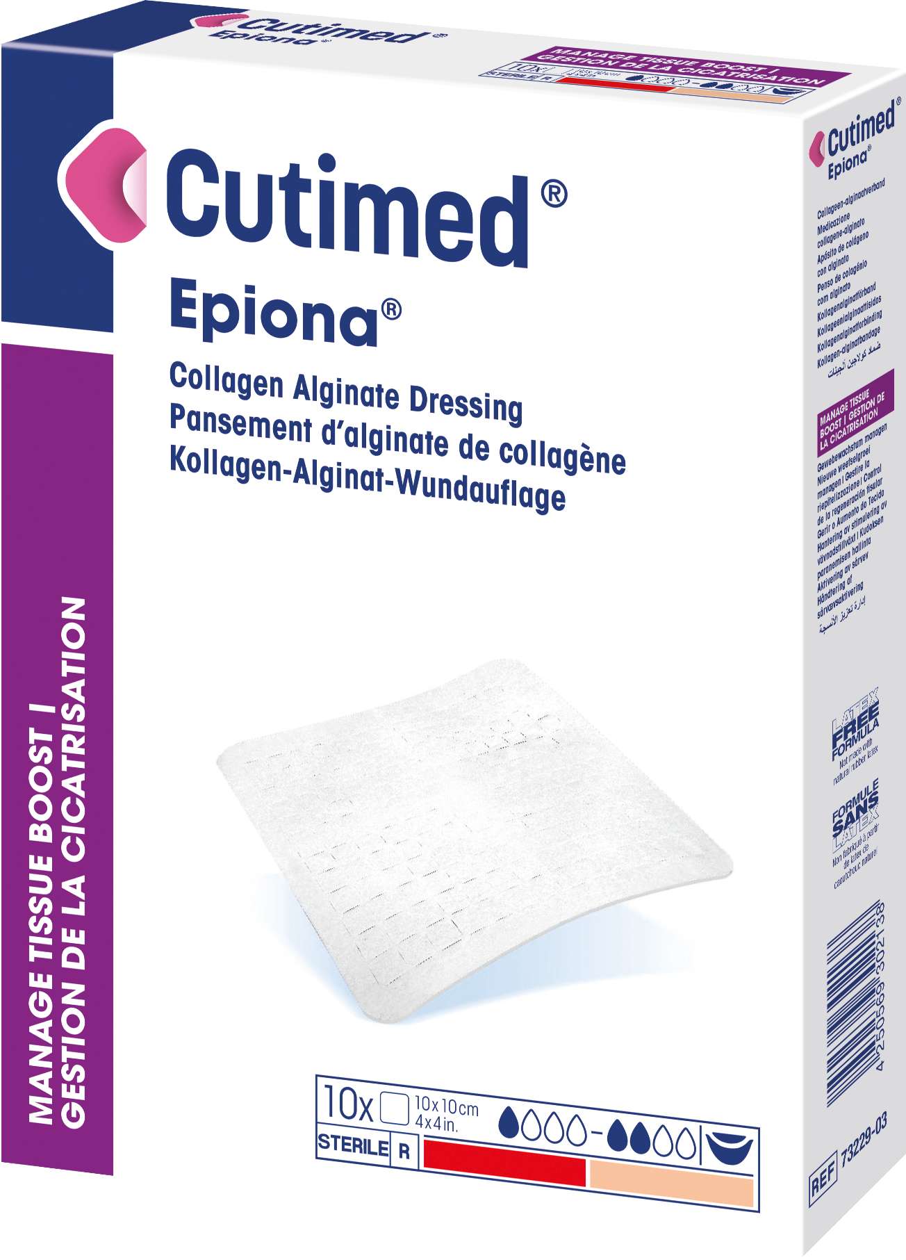 Die Abbildung zeigt einen Packshot von Cutimed Epiona