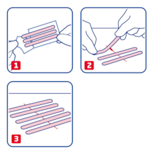 Anwendung von Leukoplast wound closure strip 