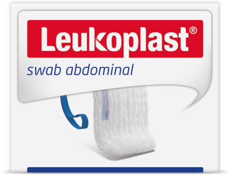 Packshot von Leukoplast swab abdominal weiß