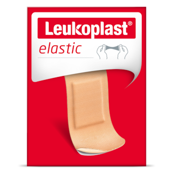 Vista frontale della confezione di Leukoplast Elastic